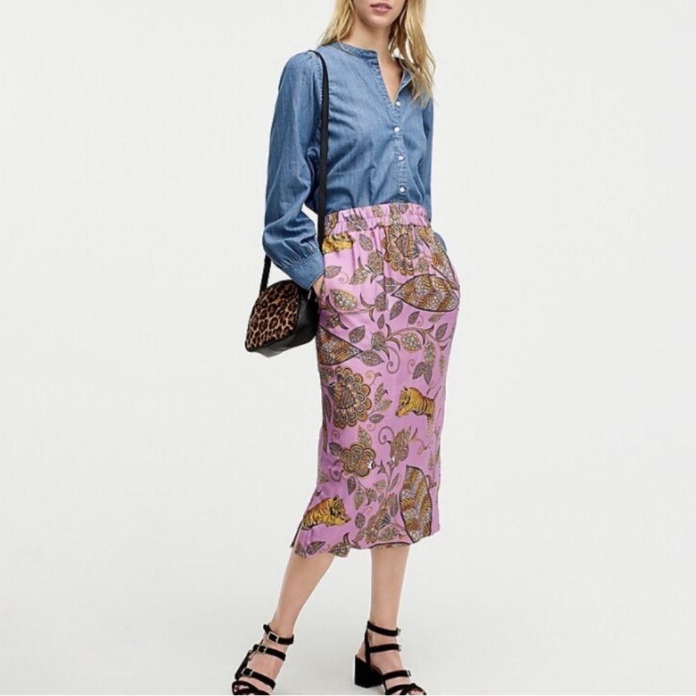 J.Crew Pull-on Midi Skirt In Tiger Floral XS